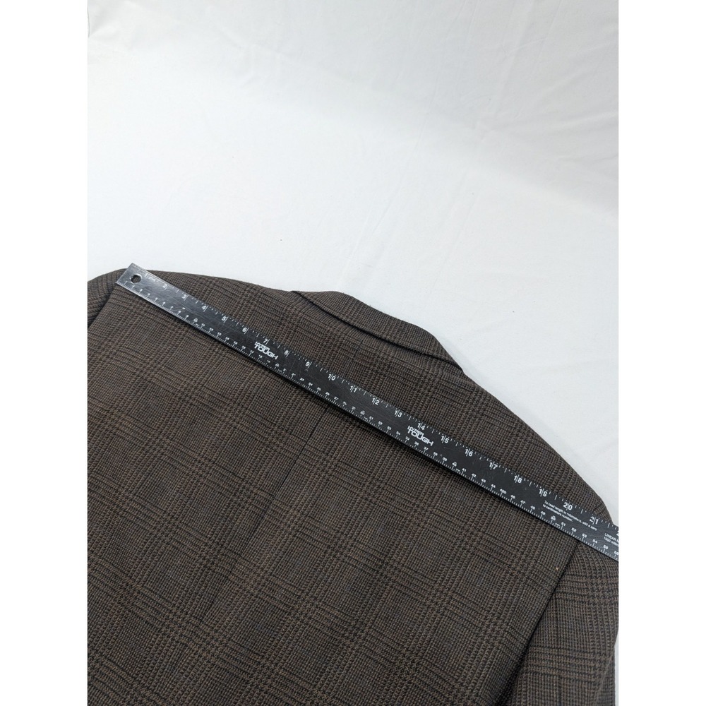 Joseph Feiss Blazer Coat Sport Suit Jacket Lambswool Houndstooth Plaid 48L 50" - Picture 8 of 13